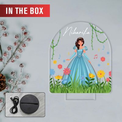 Personalized Princess Night Lamp for Girls Room Decor Customized Name LED Lamp Birthday Return Gift Warm White Light Gift for Kids, Girls & Friends